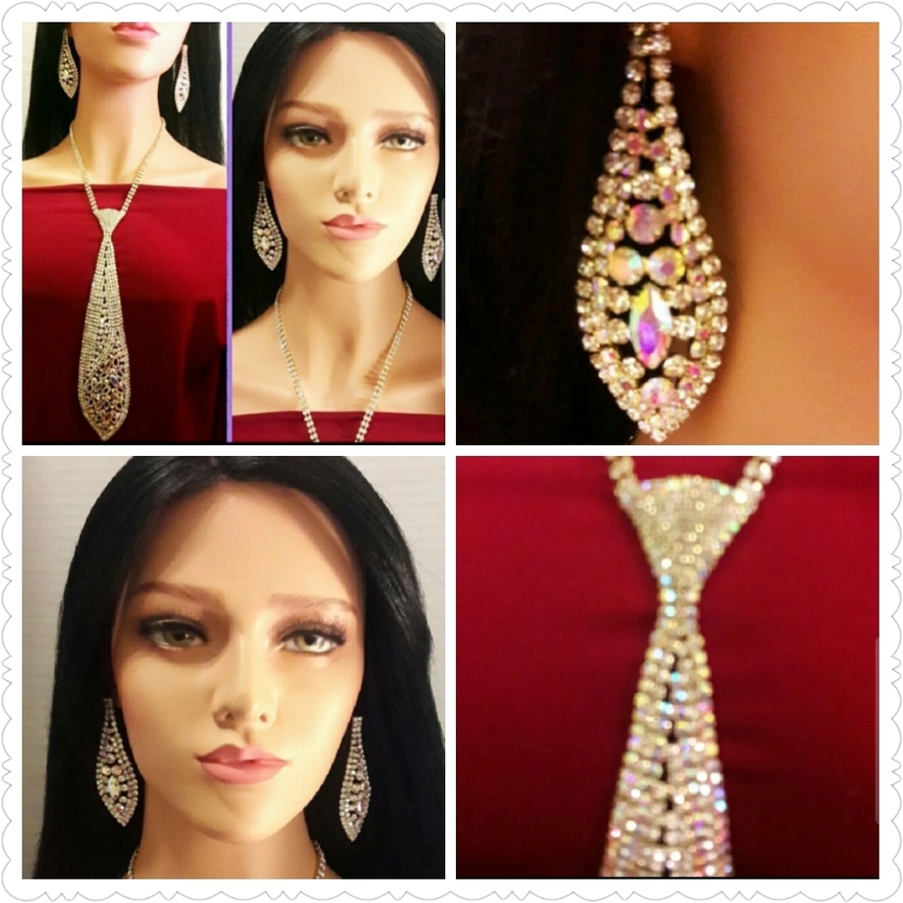 🚫🚫Sold Out 🚫🚫 Rhinestone Necktie Necklace Set